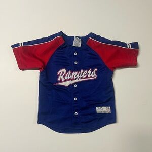 Texas Rangers Kids Baseball Jersey - Red and Blue
